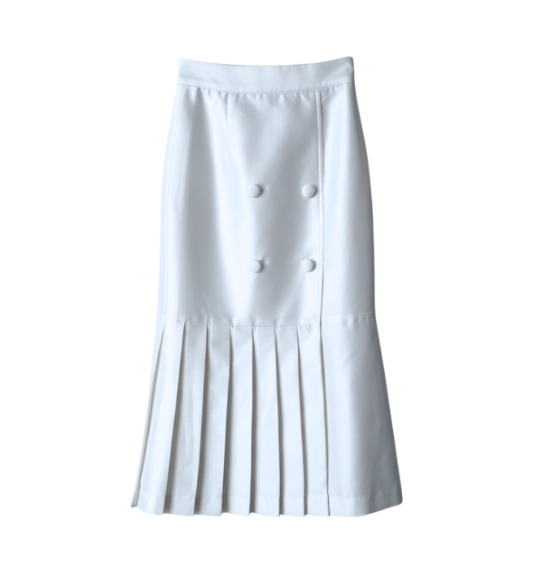 กระโปงยาวขาวกระดุม